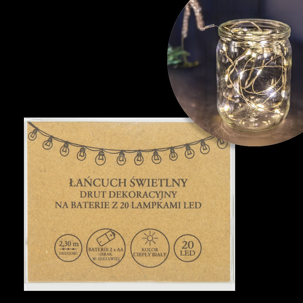 Łańcuch Świetlny - Drut Dekoracyjny LED 2,3M