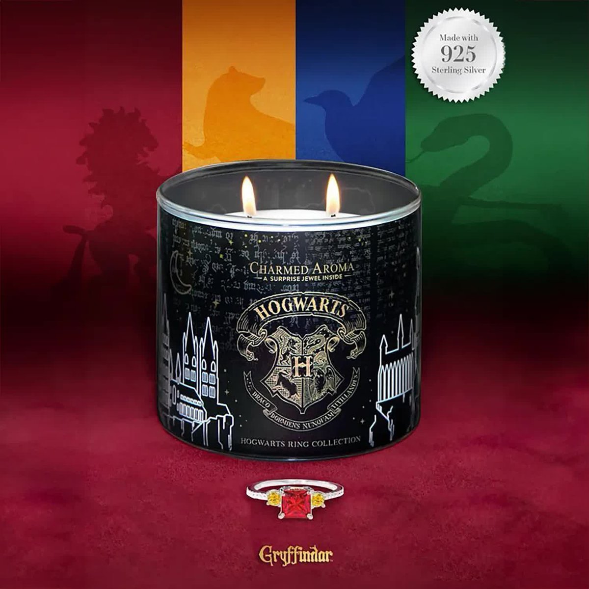 Harry Potter świeczka z pierścionkiem Charmed Aroma - Gryffindor-8 L