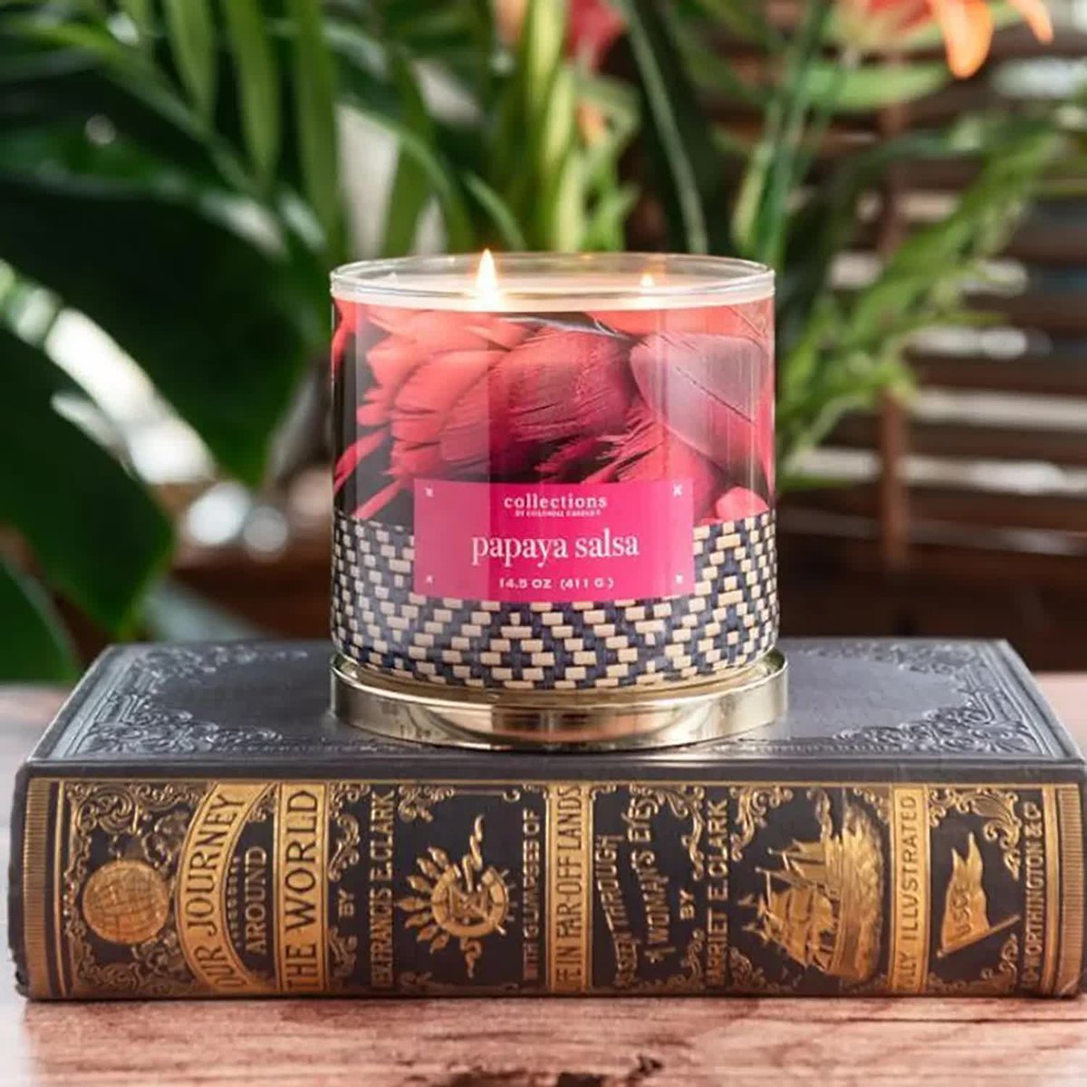 Świeca zapachowa sojowa w szkle 3 knoty Colonial Candle Tropical Collection 411 g Papaja Papaya Salsa