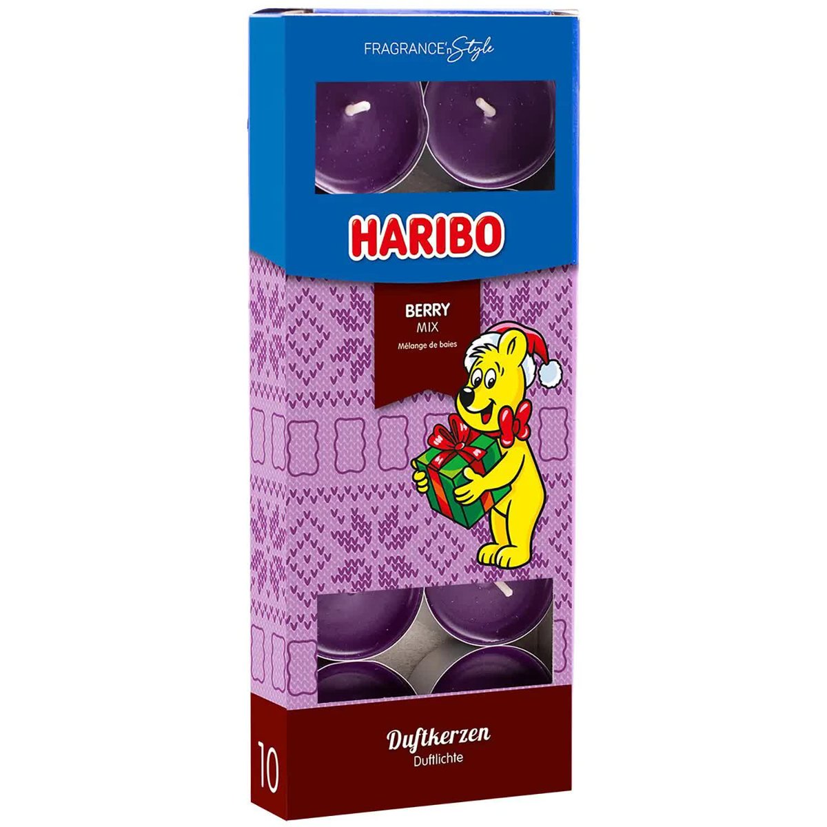 Haribo świąteczne tealighty zapachowe 10 szt - Berry Mix