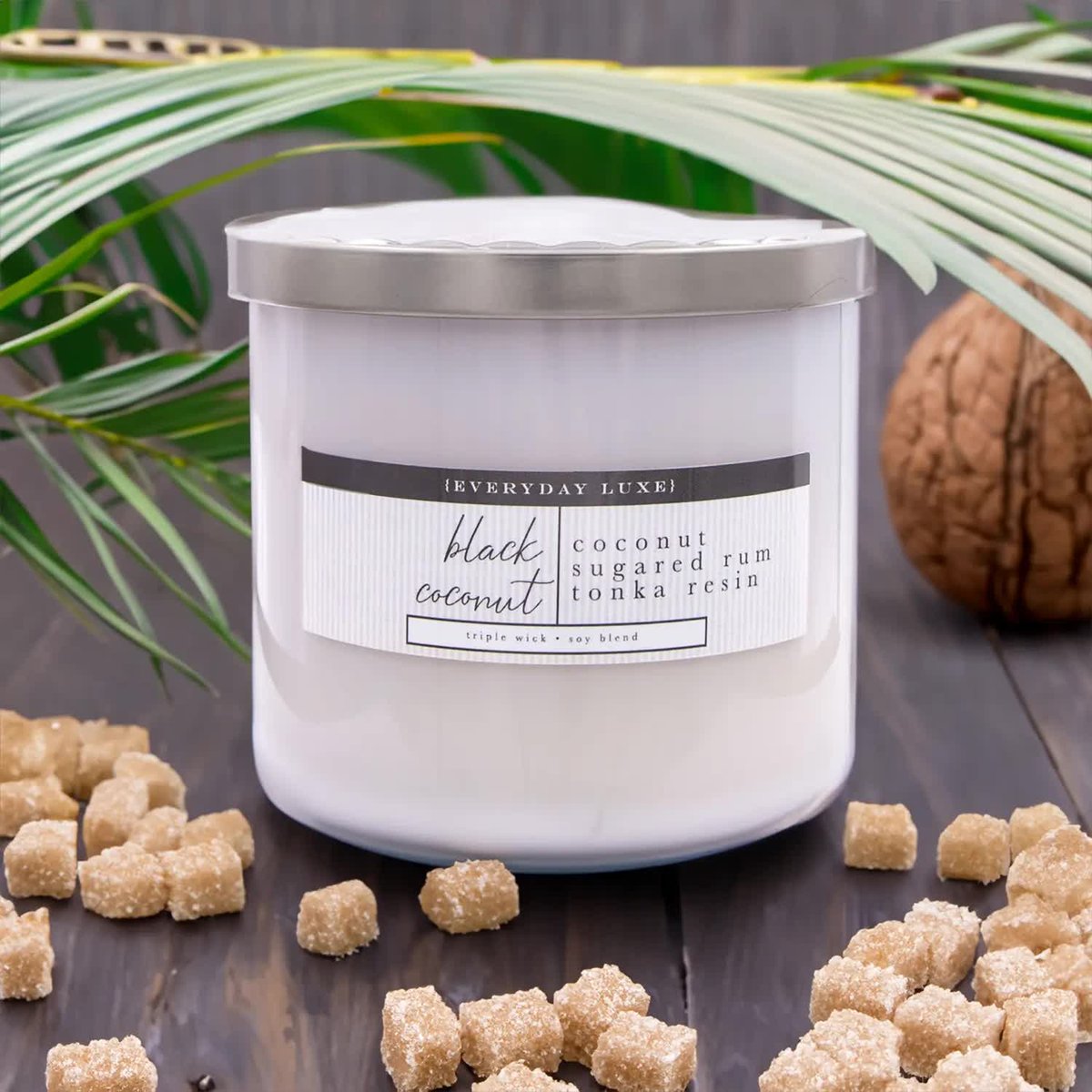 Sojowa świeca zapachowa 3 knoty w szkle Colonial Candle 411 g Kokos Rum