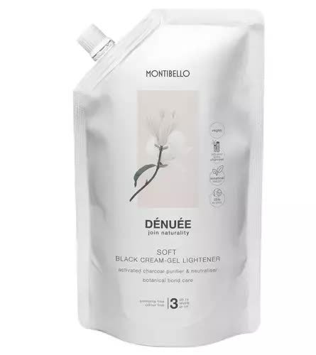 Montibello, Węglowy rozjaśniacz w kremie bez amoniaku, Denuee Soft Black, 400ml