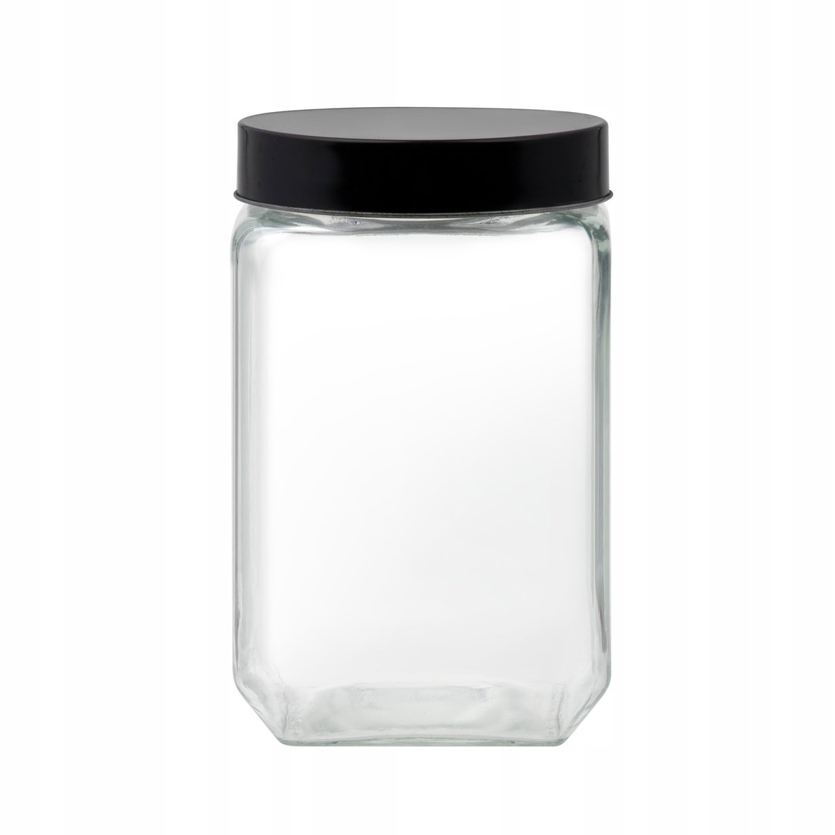 Słoik do przechowywania kwadratowy Milos 1,8 l czarny DOMOTTI