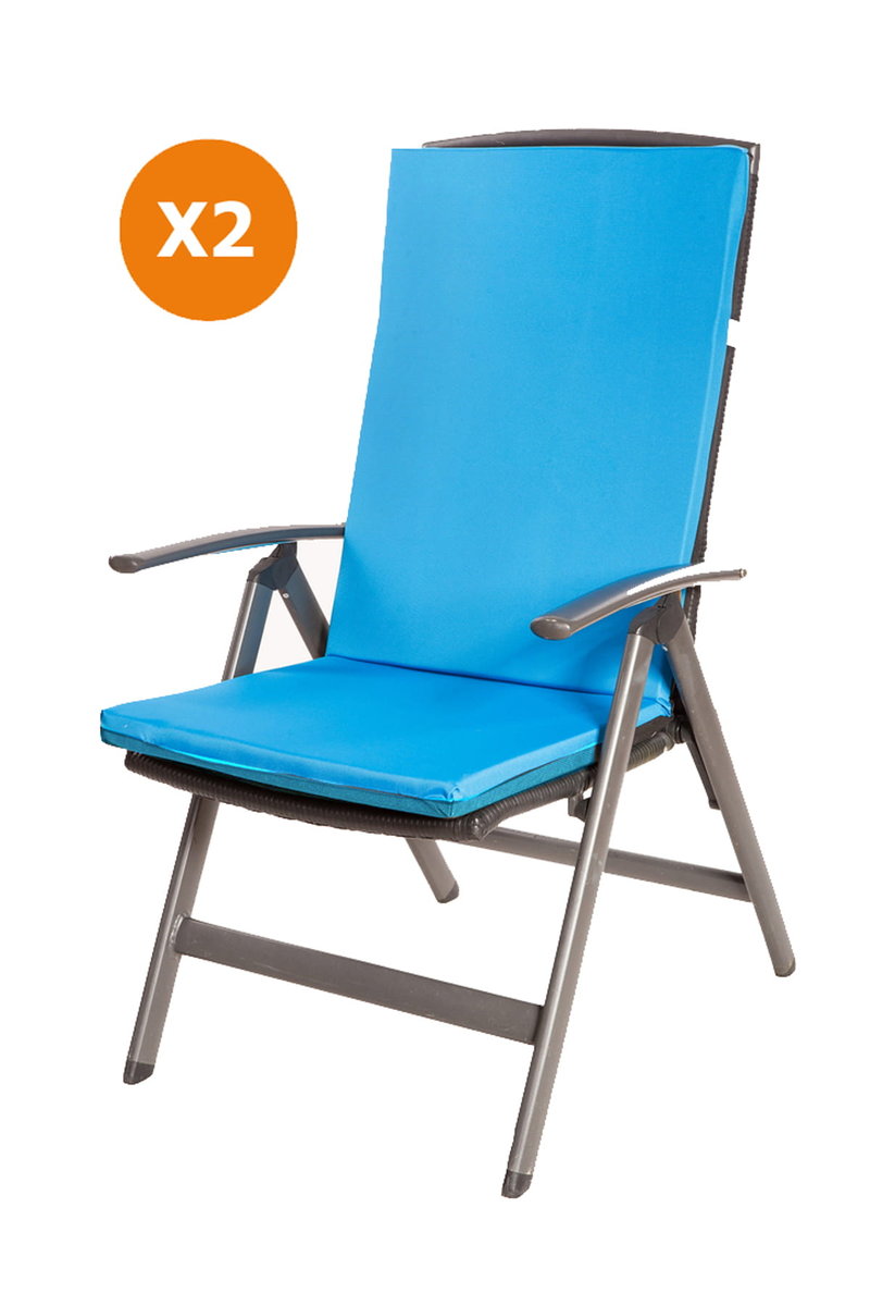 Poduszki na krzesło i fotel ogrodowy 110x47x4cm, niebieski komplet 2szt., poduszka na meble ogrodowe, poduszka zewnętrzna, poduszka ogrodowa/ Setgar..
