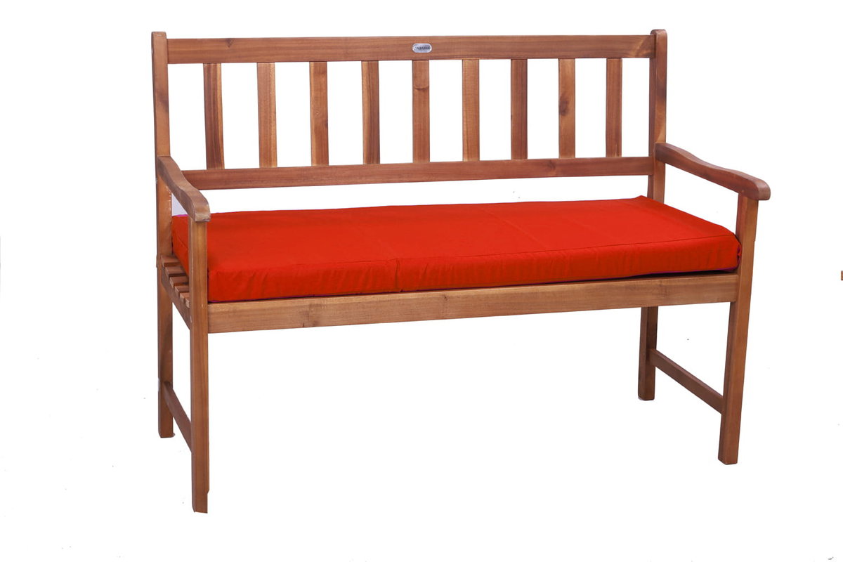 Siedzisko na ławkę, 150x60x7cm, poduszka na ławkę, czerwona, poduszka zewnętrzna, poduszka płaska, poduszka siedziska, poduszka na meble ogrodowe, p..