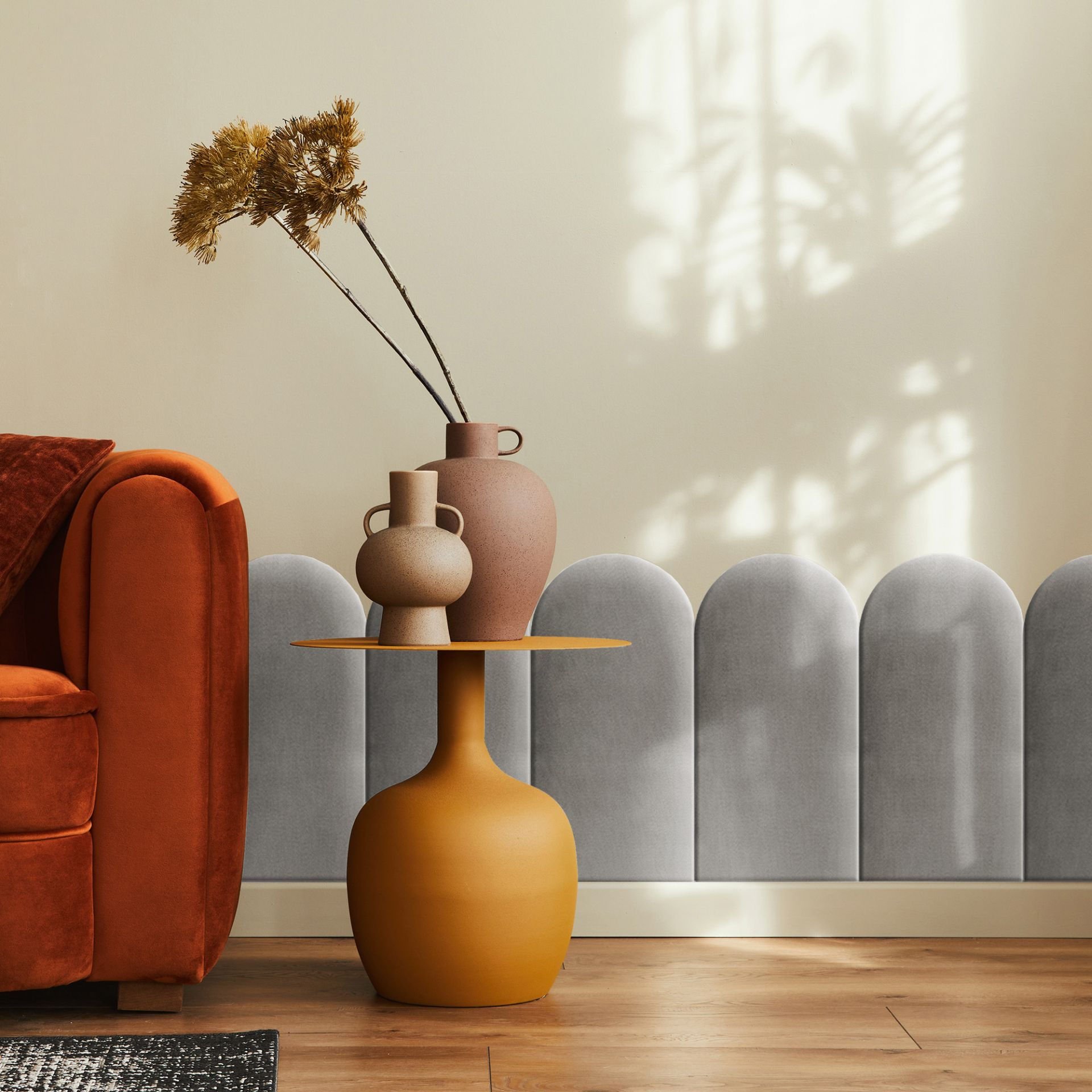Panel Ścienny Tapicerowany 3D Płotek 30X60 Cm Jasno Szary Welurowy