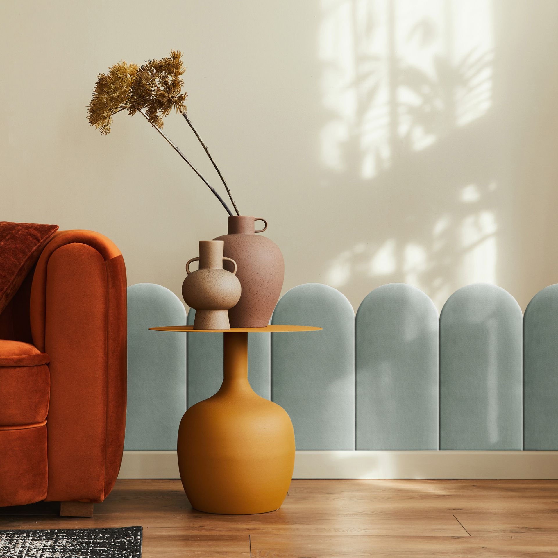 Panel Ścienny Tapicerowany 3D Płotek 30X60 Cm Miętowy T08 Welurowy