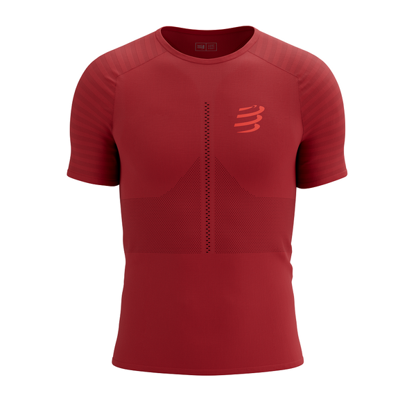 COMPRESSPORT Koszulka biegowa RACING SS T-SHIRT samba red