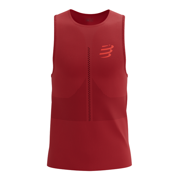 COMPRESSPORT Koszulka biegowa PRO RACING SINGLET samba red