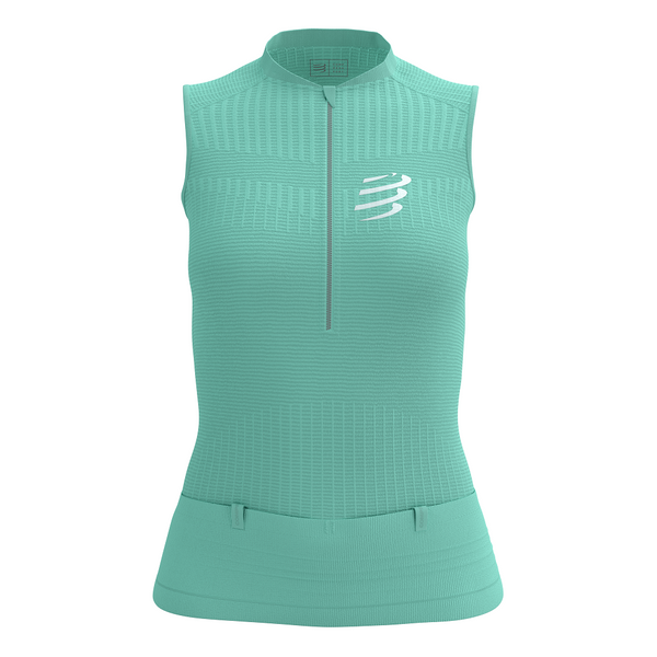 COMPRESSPORT Koszulka kompresyjna do biegania damska TRAIL POSTURAL TANK TOP shell blue