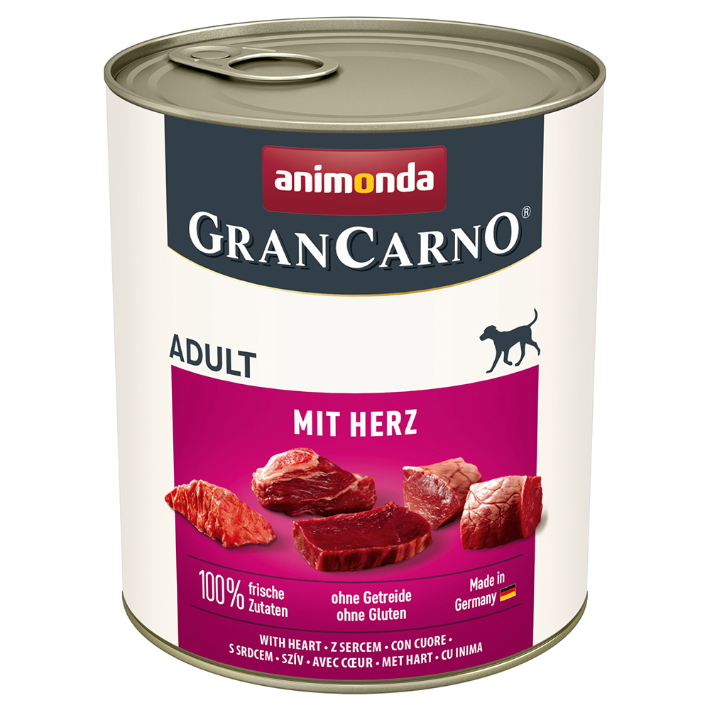 16 + 2 gratis! animonda GranCarno Original, 18 x 800 g - Adult, Serca