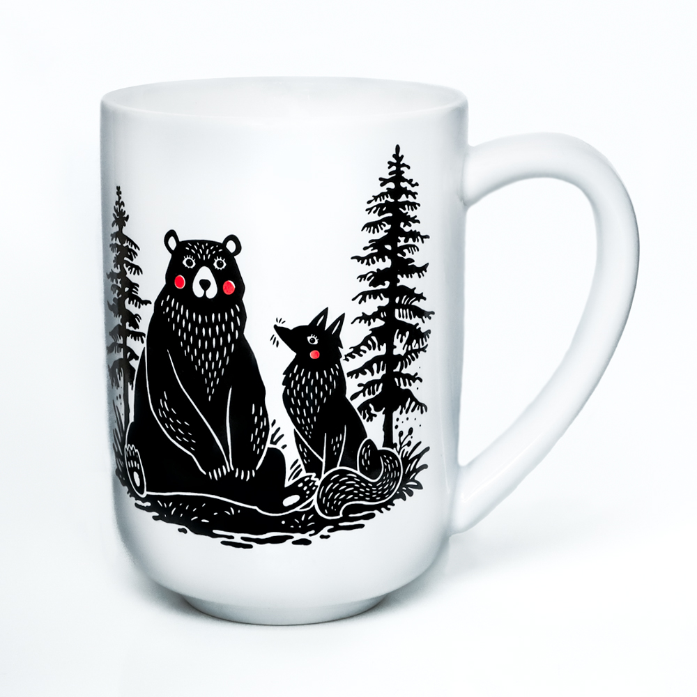 Kubek mis i lis– idealny zestaw do parzenia herbaty, piekny prezent dla mamy, taty, babci, dziadka, niej i niego, teściowej