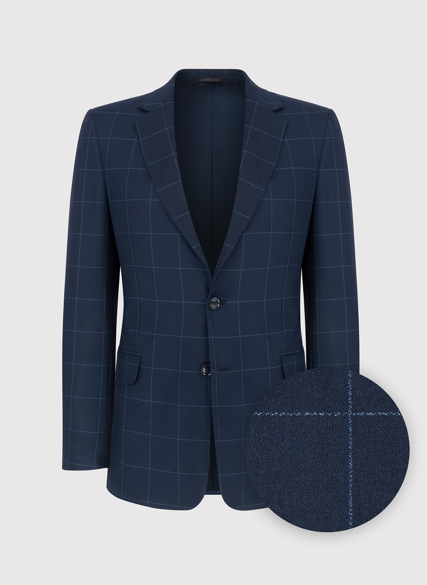 Granatowa marynarka w kratę Windowpane