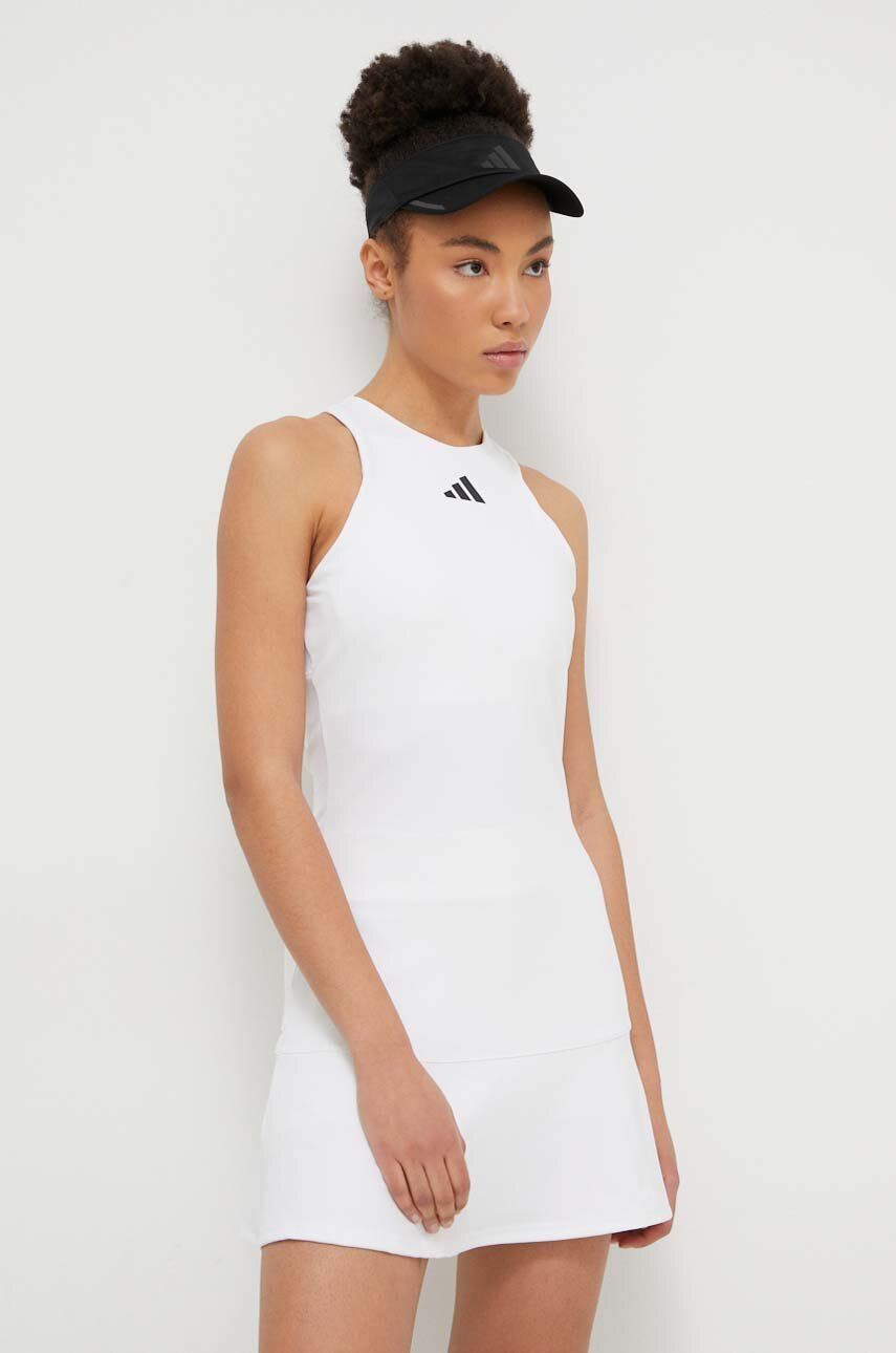 adidas Performance sukienka sportowa kolor biały mini prosta