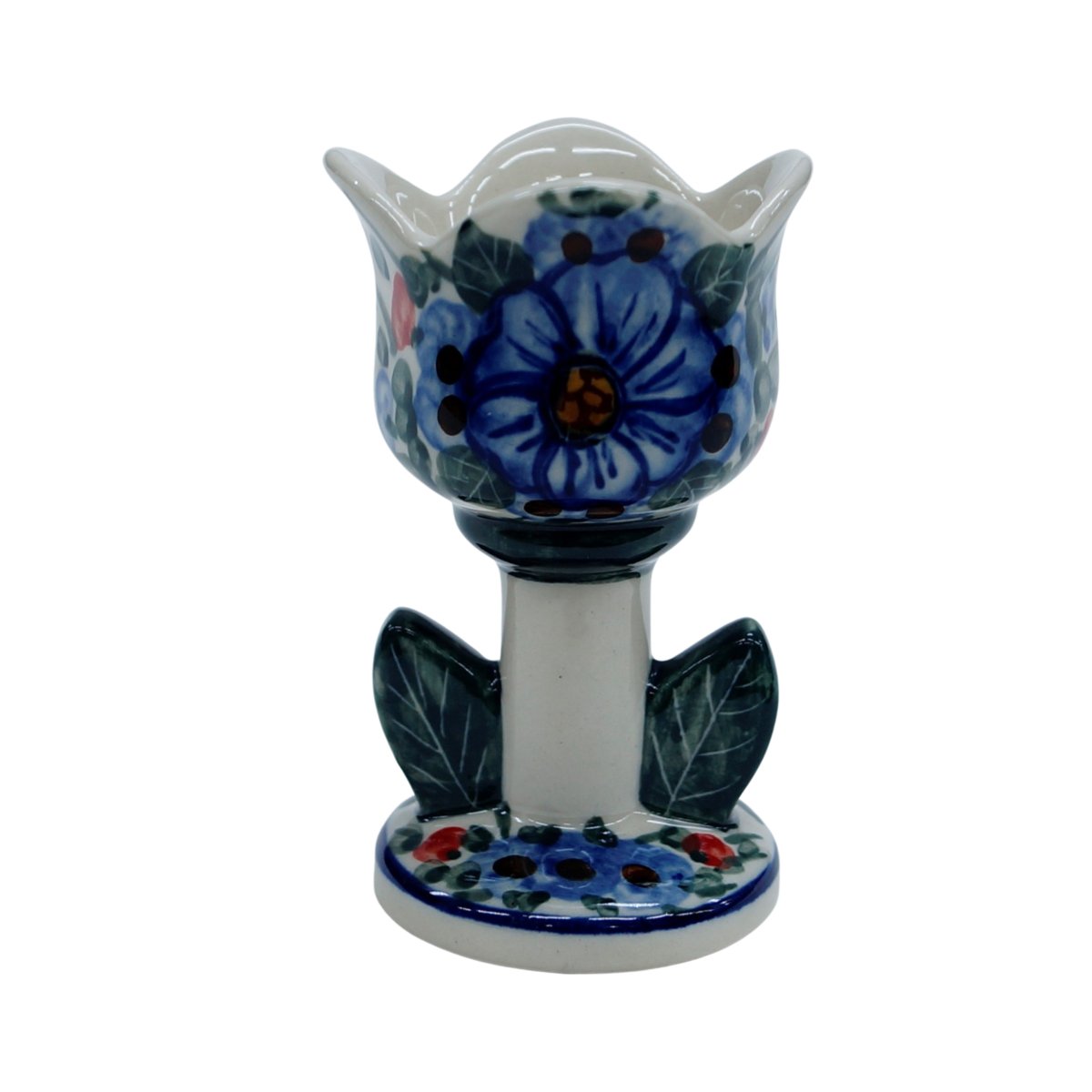 Ceramiczny świecznik tulipan Ceramika Bolesławiec