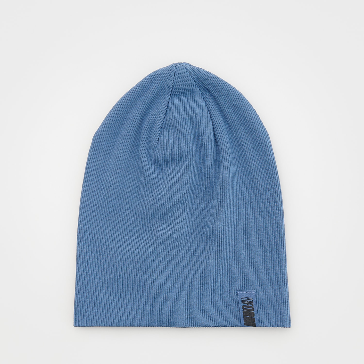 Reserved - Prążkowana czapka z naszywką - Niebieski