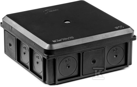 Puszka instalacyjna naścienna NSW90x90, 90X37X90 MM, IP55, czarny