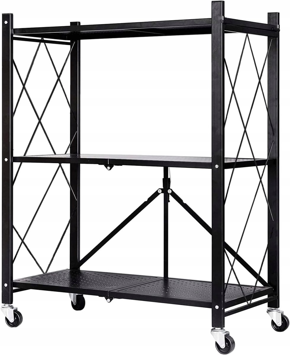 Regał Magazynowy Kuchenny Składany Na Kółkach Loft 3 Półki Rg28