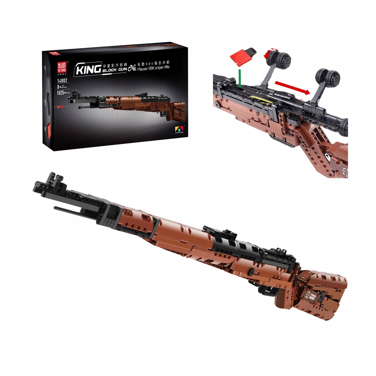 KARABIN SNAJPERSKI ZESTAW KLOCKÓW MAUSER 98K 1:1 KLOCKI TECHNIC MOULD KING