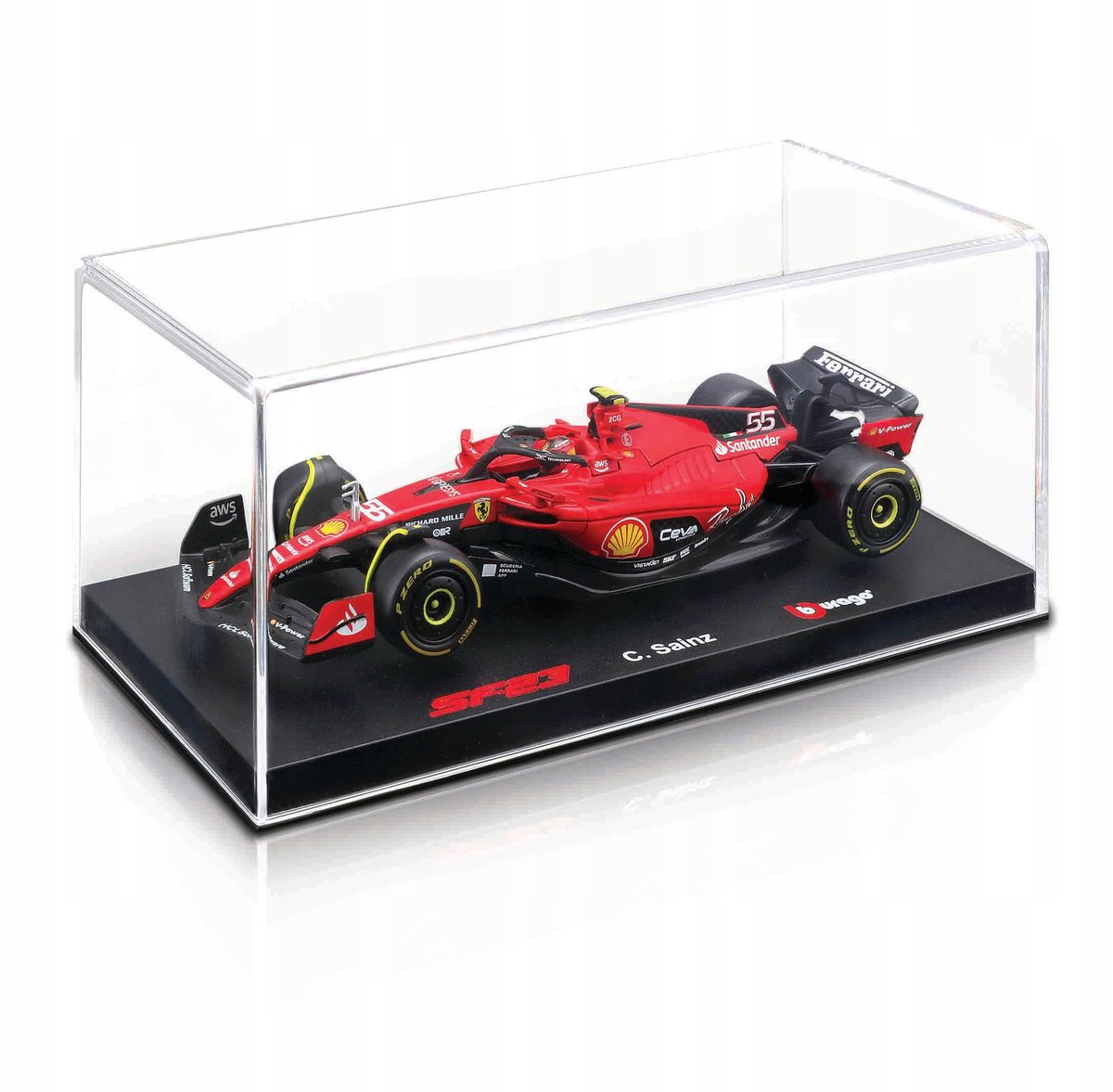 BOLID F1 Ferrari SF-23 Carlos Sainz 1:43 model kolekcjonerski BBURAGO 36835