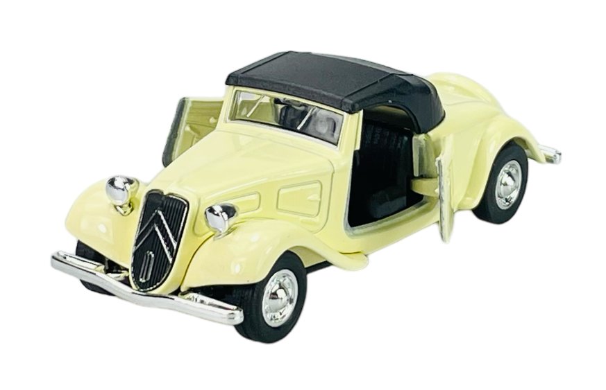 WELLY OLD TIMER 1939 CITROEN 11B TRACTION AVANT CABRIO BEŻOWY Z DACHEM 1:34 SAMOCHÓD NOWY METALOWY MODEL