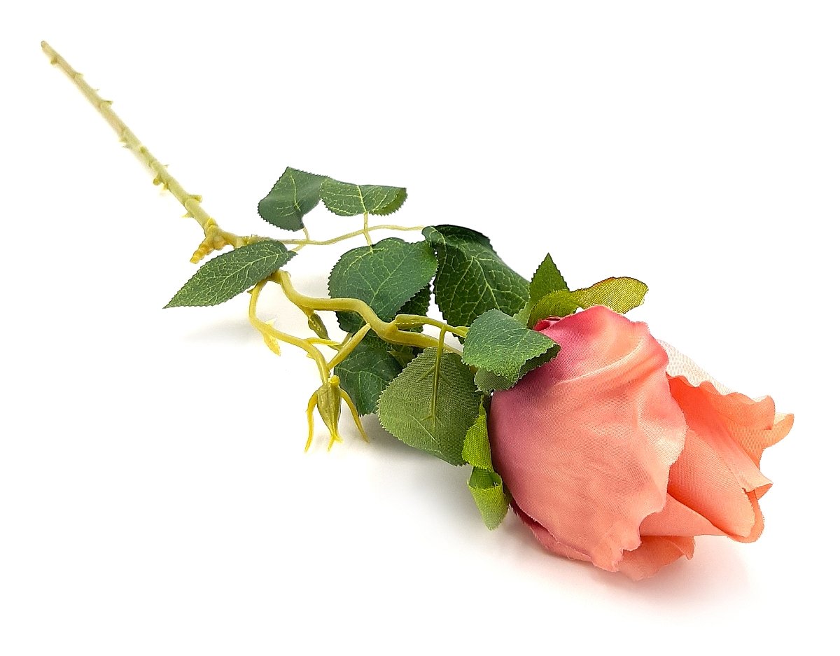 Róża sztuczna różowa gałązka 66 cm