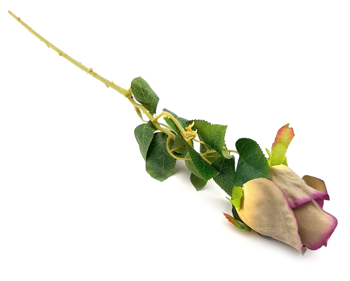 Róża sztuczna fioletowa jasna gałązka 66 cm