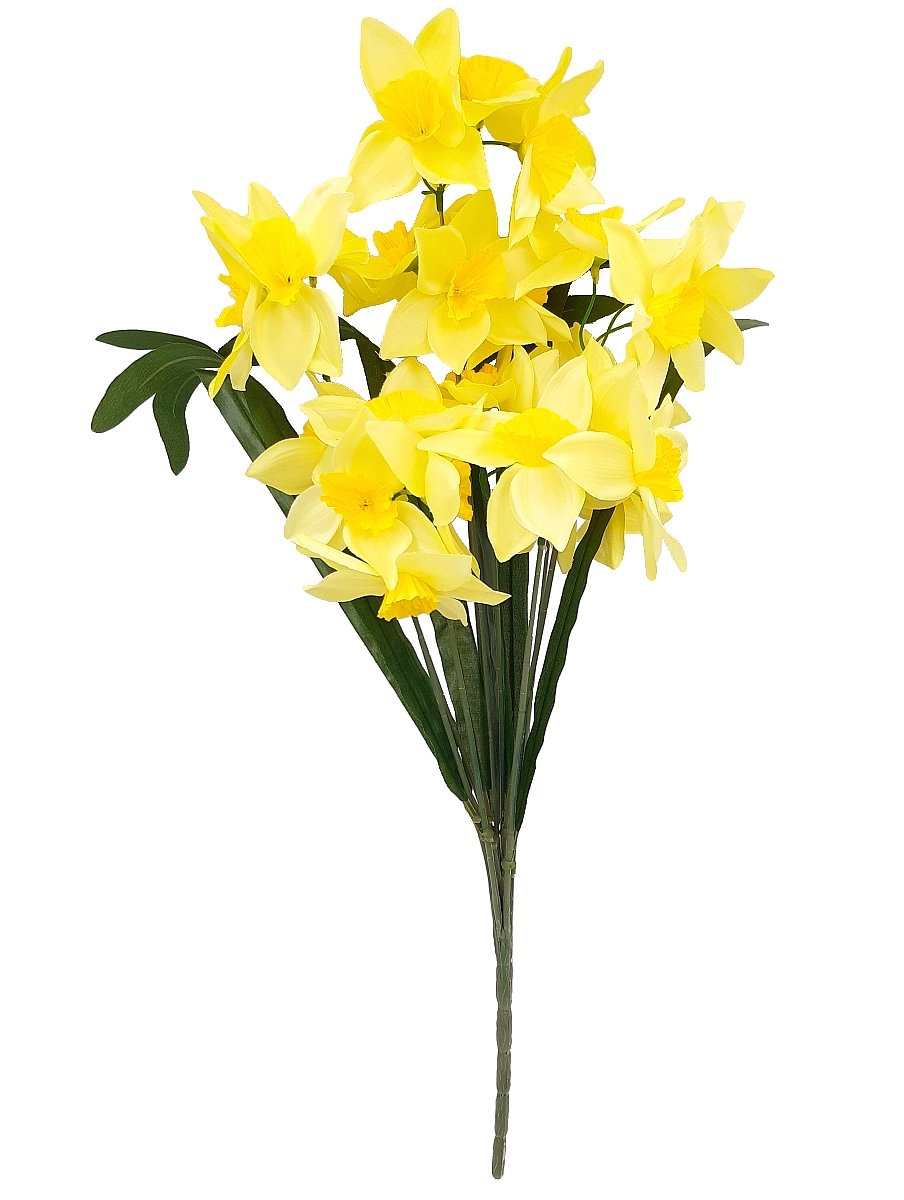 Sztuczne kwiaty w bukiecie żonkile 9 sztuk 65 cm