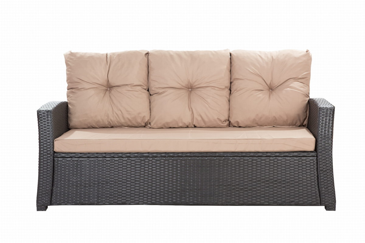Poduszki na sofę, beżowe, 168x52x7+ 3*50x56cm, poduszki na meble ogrodowe