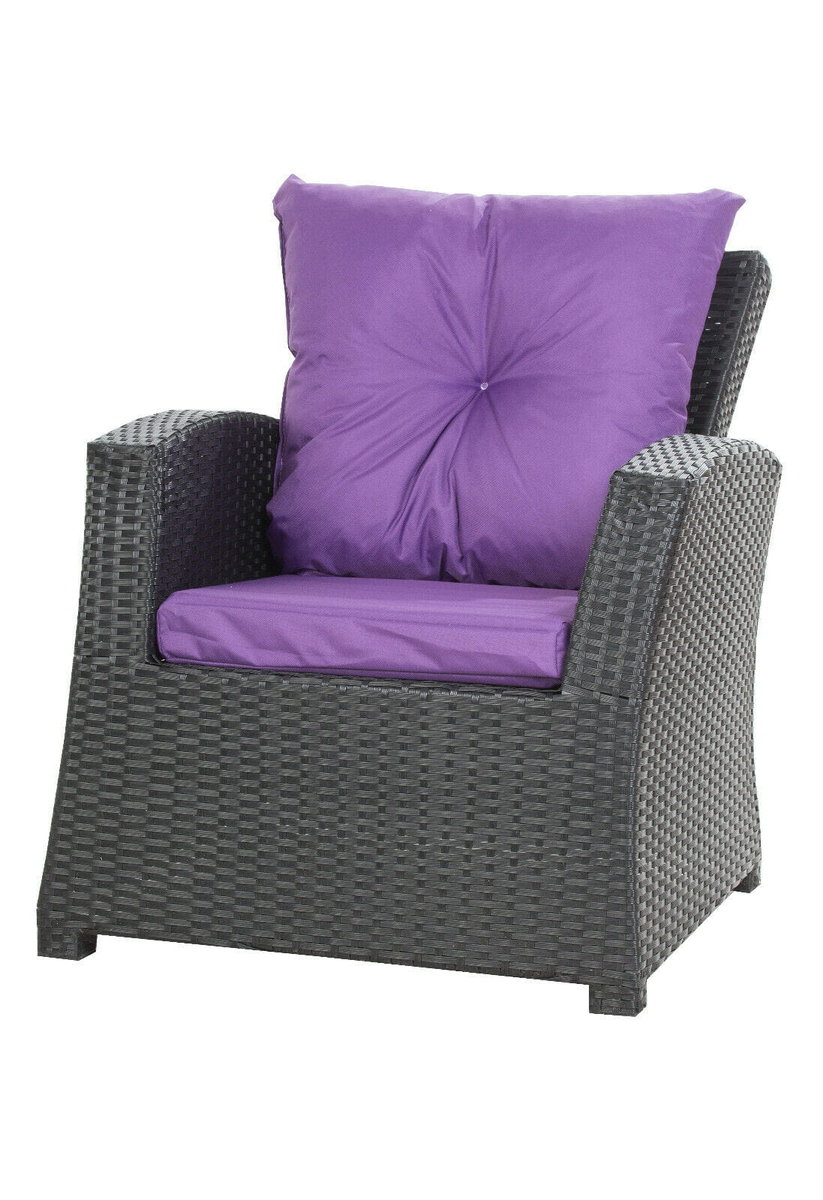 Poduszki na fotel ogrodowy, 52x56x7cm+ 50x56cm., fioletowy