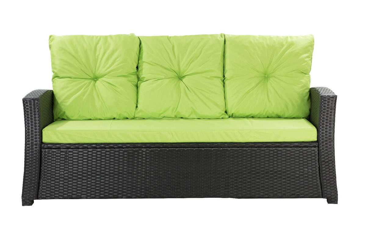 Poduszki na sofę, limonka, 168x52x7+ 3*50x56cm, poduszki na meble ogrodowe