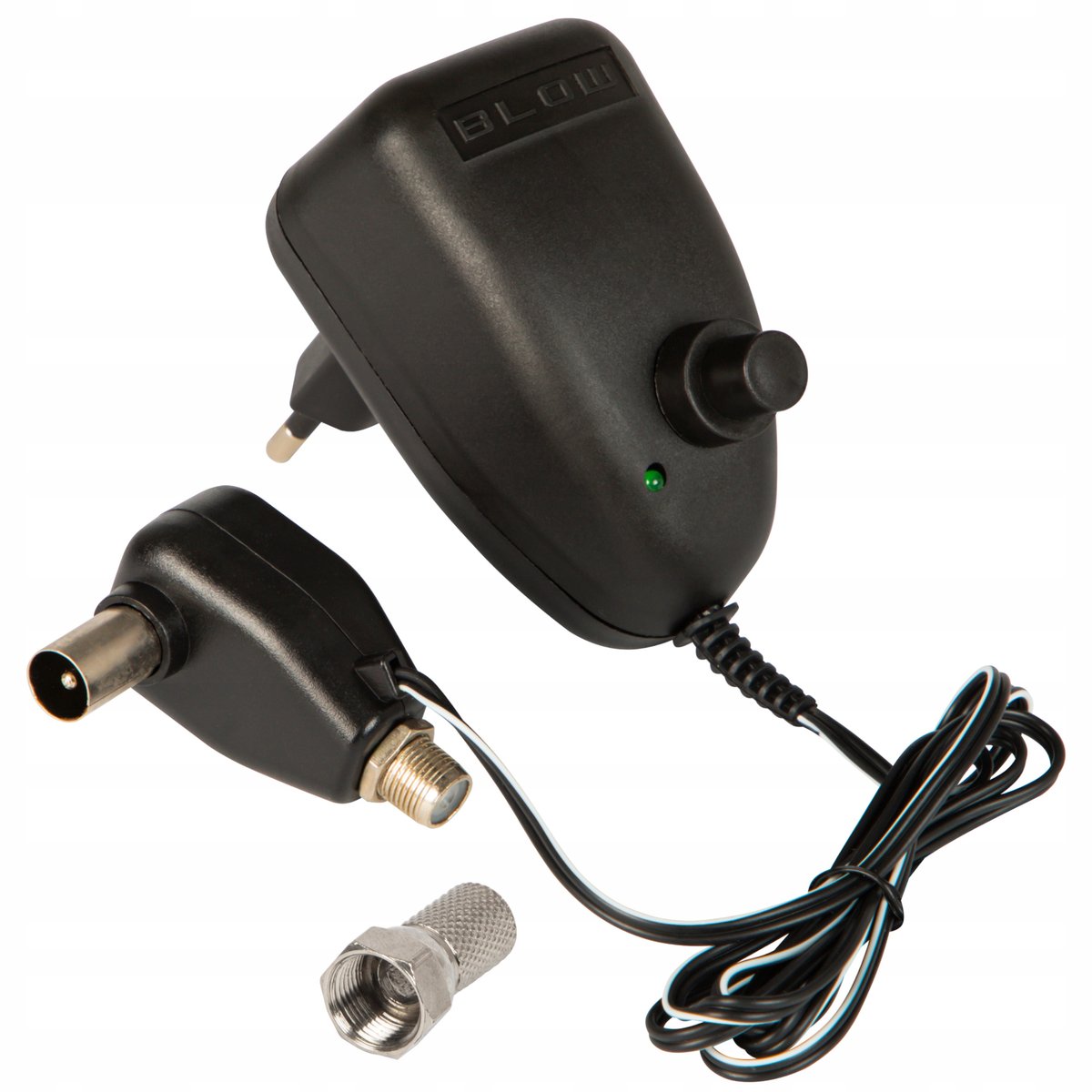 ZASILACZ ANTENOWY WZMACNIACZ REGULOWANY 12V WTYK F