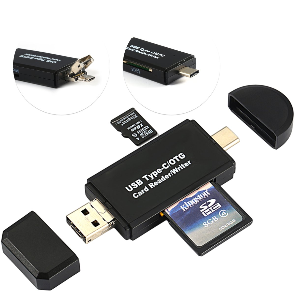 CZYTNIK ADAPTER KART USB / USB C / SD/ MICRO SD DO SMARTFONA LAPTOPA kompatybilny