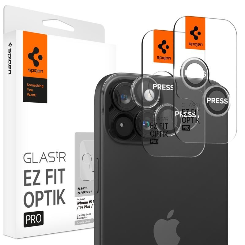 Spigen osłona aparatu Glas.tR EZ Fit Optik Pro do iPhone 15 / iPhone 15 Plus - 2 szt.