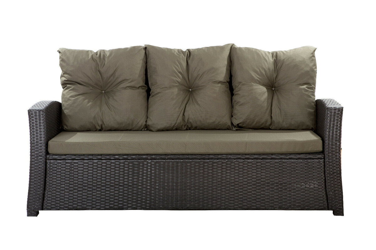 Poduszki na sofę, zielone, 168x52x7+ 3*50x56cm, poduszki na meble ogrodowe