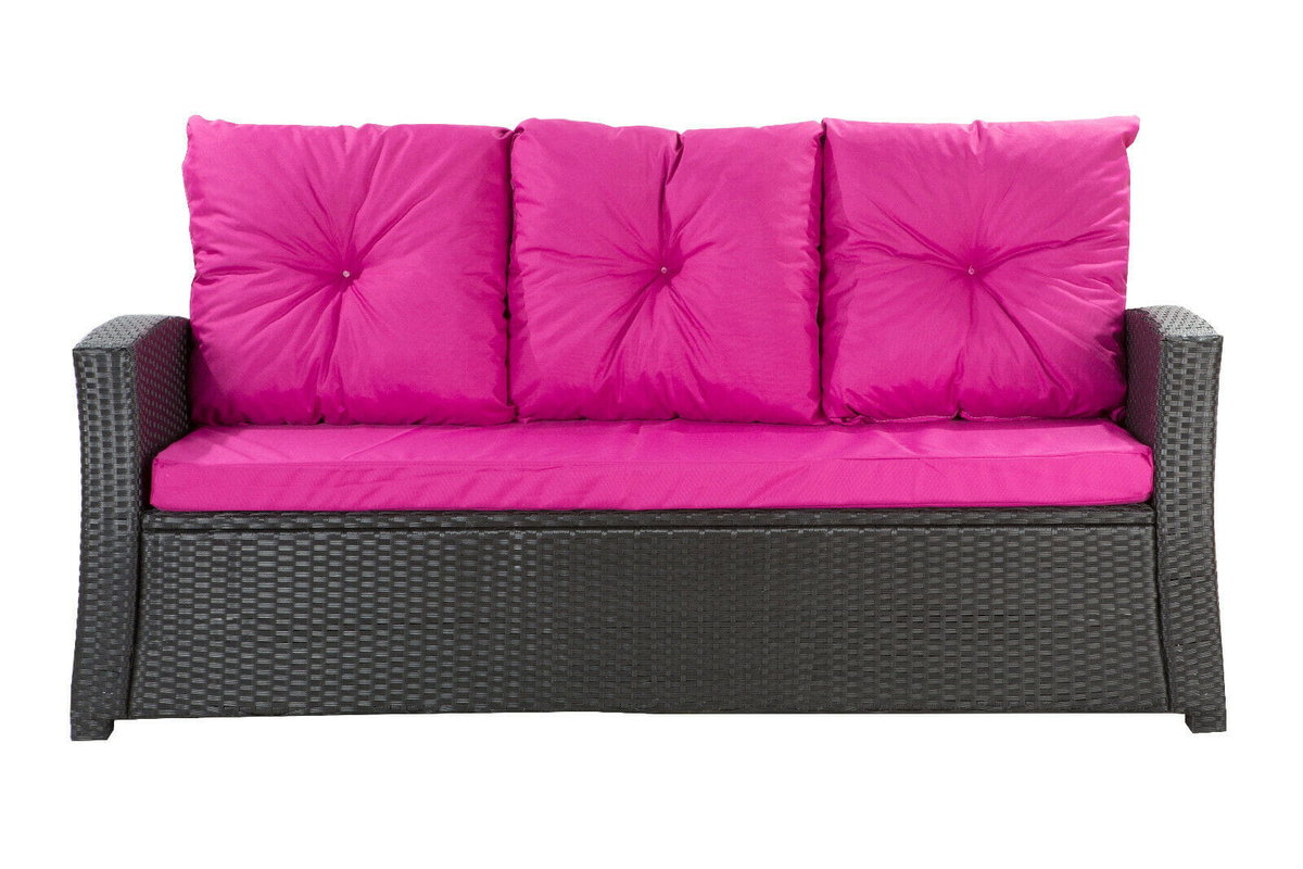 Poduszki na sofę, różowe, 168x52x7+ 3*50x56cm, poduszki na meble ogrodowe