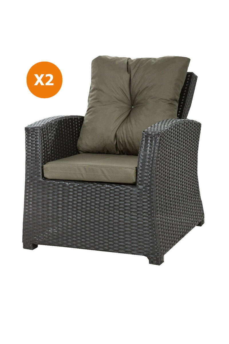 Poduszki na krzesło ogrodowe, zielone, 52x56x7cm+ 50x56cm.,2szt.