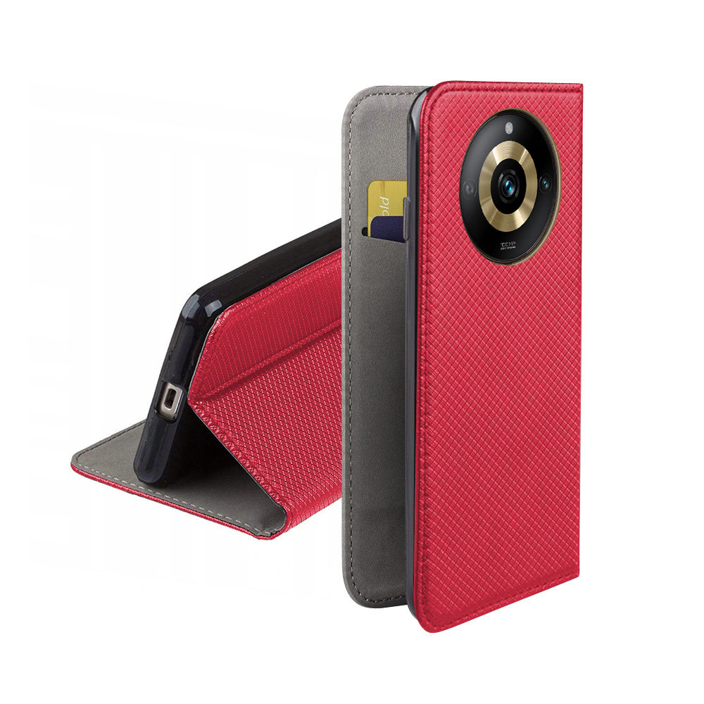 Etui z klapką do REALME 11 PRO 5G czerwony, obudowa, futerał, pokrowiec