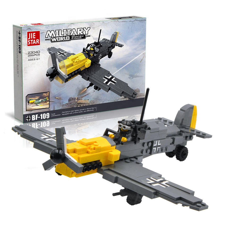 JIE STAR, Klocki samolot  Messerschmitt BF-109 (286 elementów)