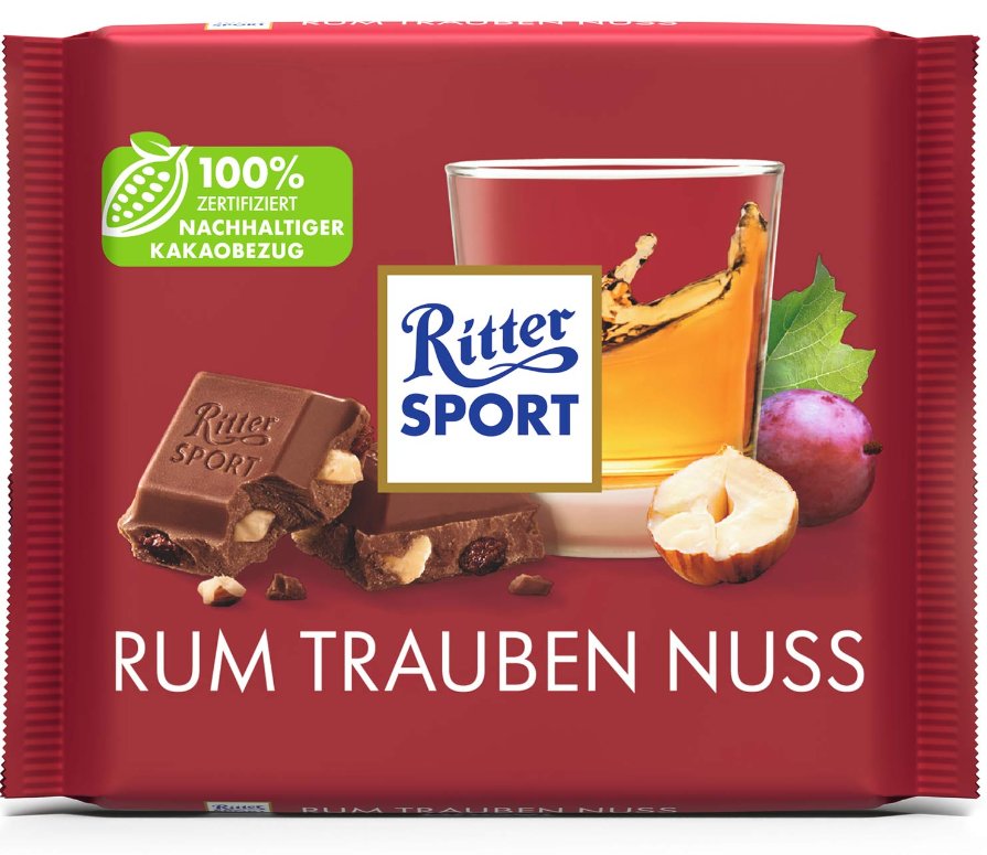 Ritter Sport Czekolada Rum Orzech Winogronowy 100G