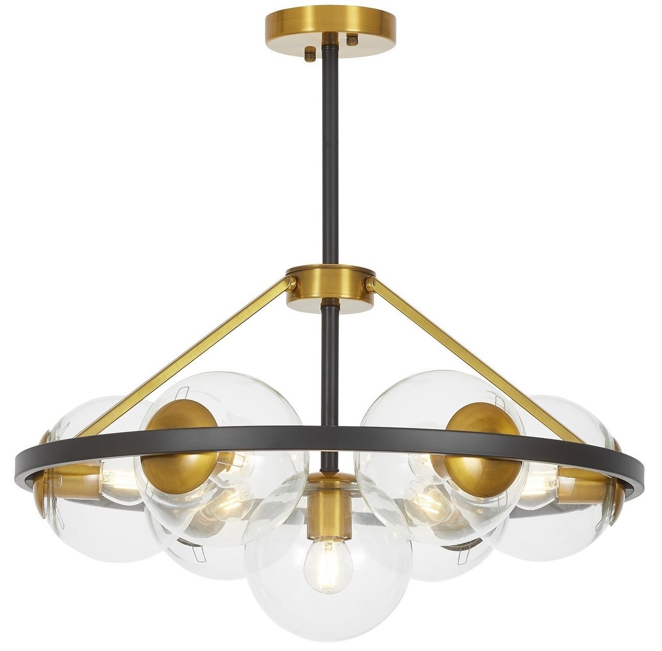 NOWOCZESNA LAMPA WISZĄCA CZARNO-MOSIĘŻNA DONZANO W7 PRO