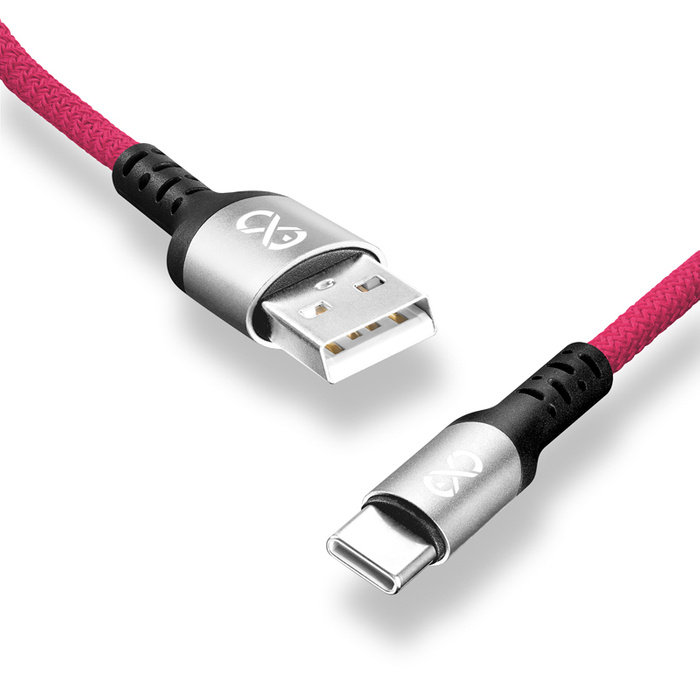 Kabel USB - USB-C eXc BRAID 1.2m, różowy