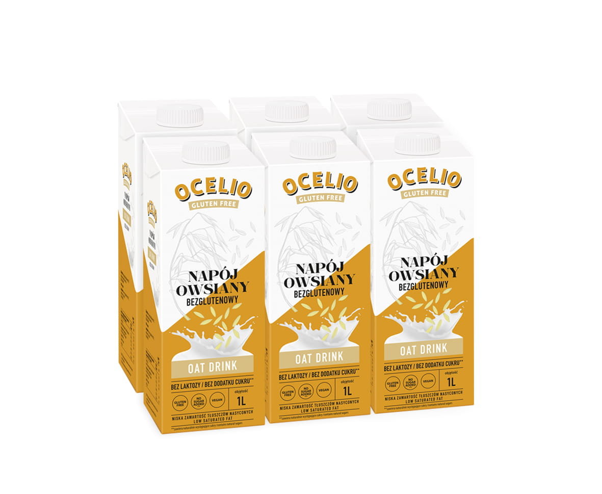 Ocelio Bezglutenowy Napój Owsiany 1 L (ZESTAW 6 szt.)
