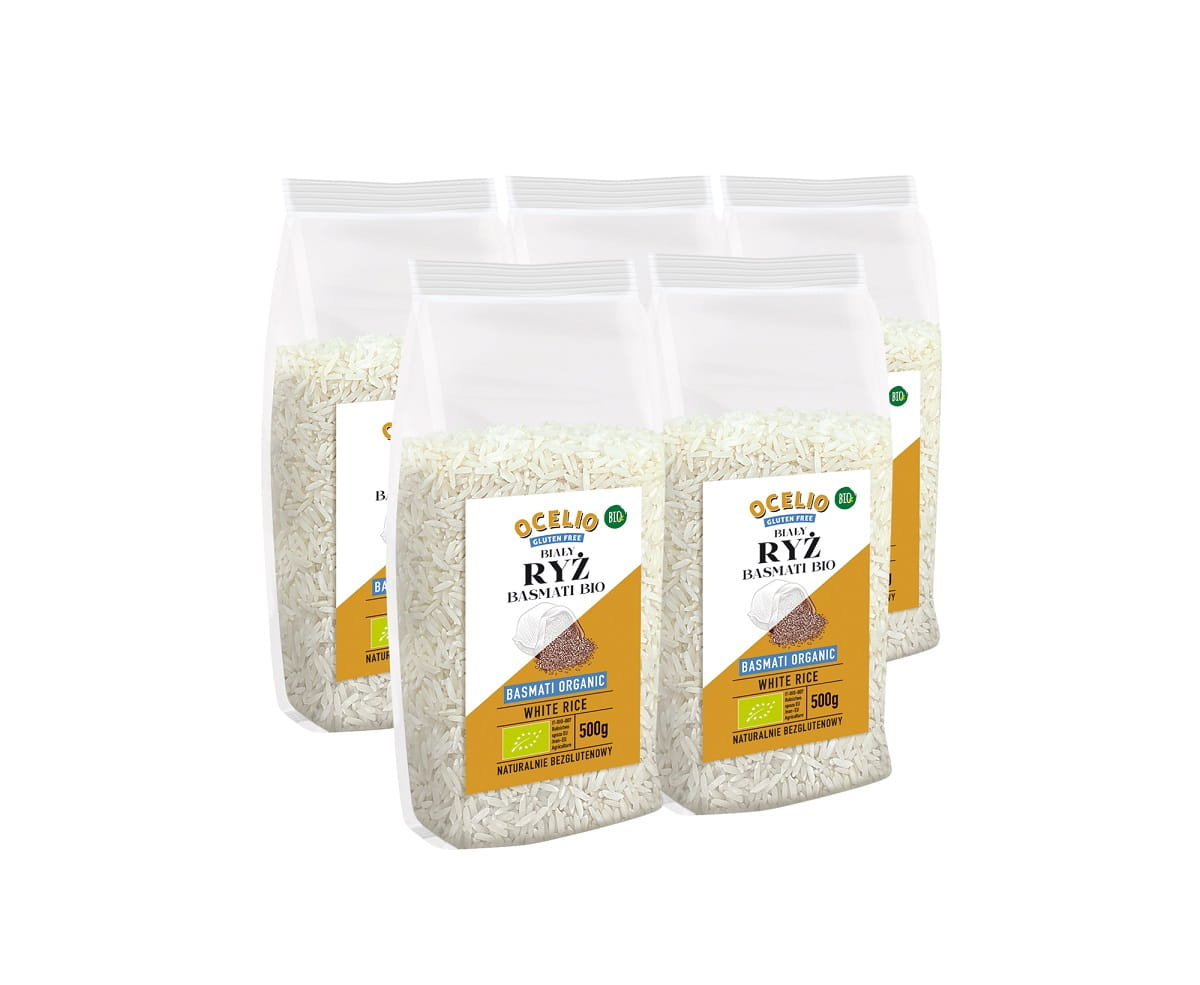 BIO Ocelio bezglutenowy ryż basmati Bio 500g  (ZESTAW 5szt.)