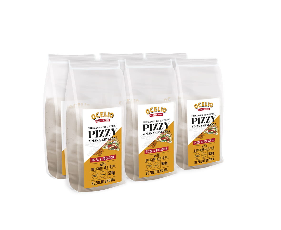Ocelio Bezglutenowa Mieszanka do pizzy z m. gryczaną 500g (ZESTAW 6 szt.)