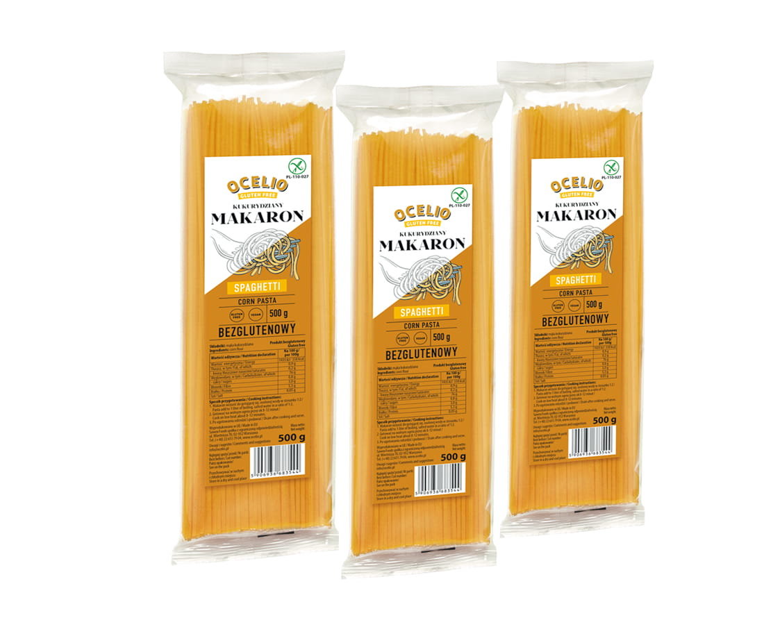 Ocelio Makaron Bezglutenowy Spaghetti 500g (ZESTAW 3 szt.)