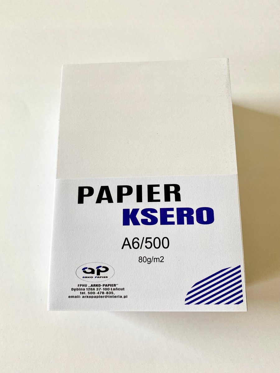 Papier Ksero BIAŁY A6 80g 500 kartek