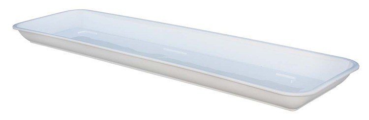 Estetyczna, wytrzymała podstawka pod doniczki balkonowe wykonana z tworzywa sztucznego. Wymiary 59,5x16 cm.