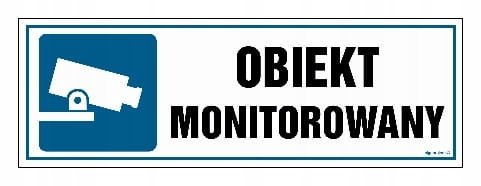 Obiekt Monitorowany Znak Pcv 30X10 Cm, Płyta Libres Polska Sp