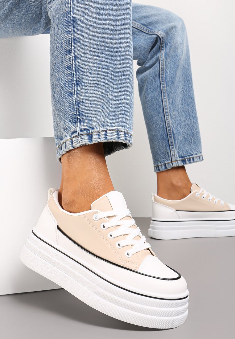 Różowe Trampki na Grubej Platformie Santtes